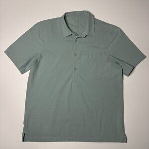 Lululemon Shirt Mens Medium Green WovenAir Popover Half Button SS Athleisure